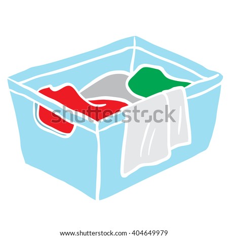 Black White Laundry Basket Cartoon Stock Vector 396022132 - Shutterstock