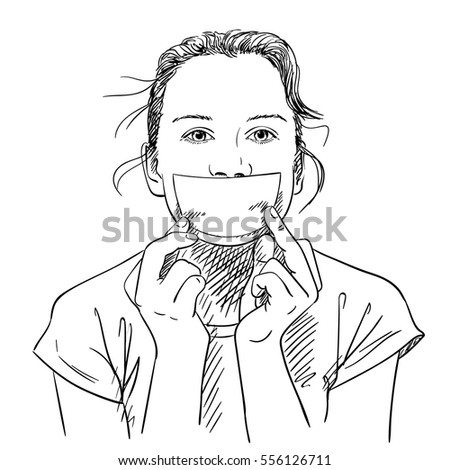 Hand Drawn Paper Hanging On Clothes Stock Vector 56455012 - Shutterstock