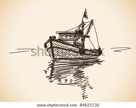 Hand drawn boat