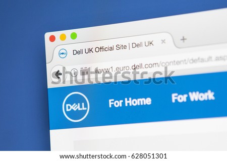 LONDON, UK - APRIL 25TH 2017: The homepage of the official website for Dell, the American computer and IT development company, on 25th April 2017.