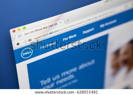 LONDON, UK - APRIL 25TH 2017: The homepage of the official website for Dell, the American computer and IT development company, on 25th April 2017.
