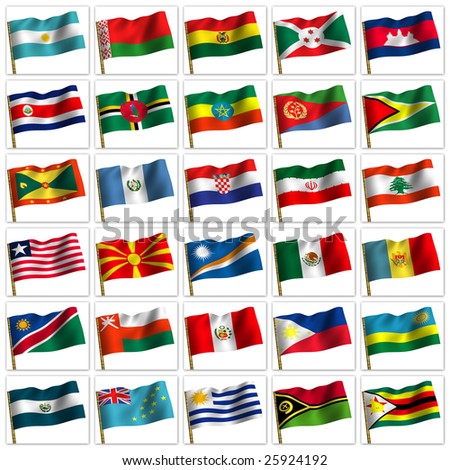 Collage Flags Different Countries World Icon Stock Illustration ...