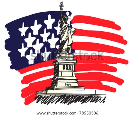 Vector Image American Symbols Freedom Stock Illustration 68156941 ...