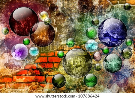 Brick Wall Art brick wall art balls abstract background stock illustration Brick Wall Art brick wall art balls abstract background stock illustration