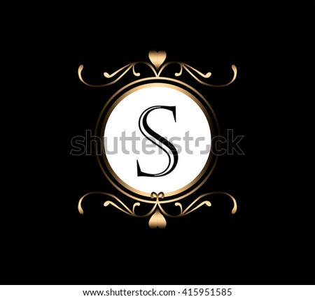 Letter S Floral monogram.