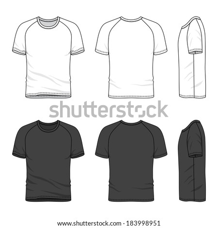 Blank Mens Raglan Sleeve Tshirt Front Stock Vector 183998951 - Shutterstock