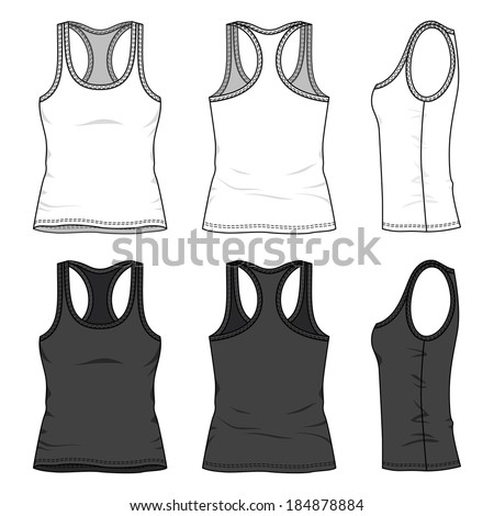 t womens shirt vector Tank Vector Back Front 184878884 Top Blank Womens Stock