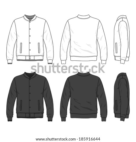 Blank Mens Bomber Jacket Buttons Front Stock Vector 185916644 ...