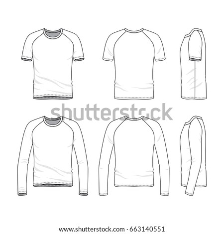 Blank Mens Womens Tshirt Front Back Stock Vector 154272332 - Shutterstock