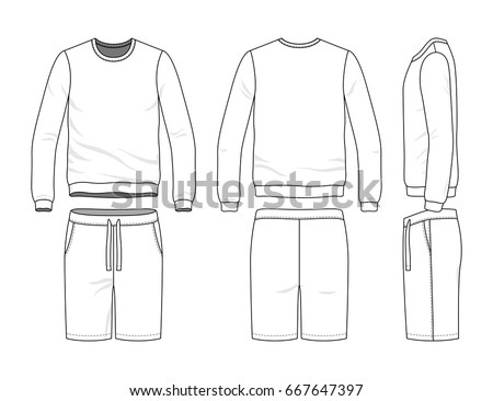 Blank Clothing Templates Vector Illustration Sweatshirt Stock Vector ...