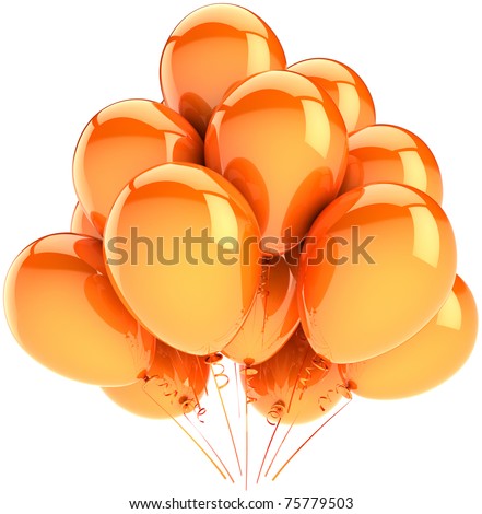 Balloons Party Birthday Decoration Orange Yellow Sunny Holiday Celebration Anniversary Graduation Retirement Concept Happy Balloons Party Birthday Decoration Orange Yellow Sunny Holiday Celebration Anniversary Graduation Retirement Concept Happy