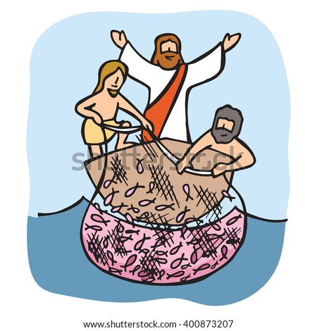 Download Jesus Asks Disciples Cast Net Over Stock Vector 400873207 ...