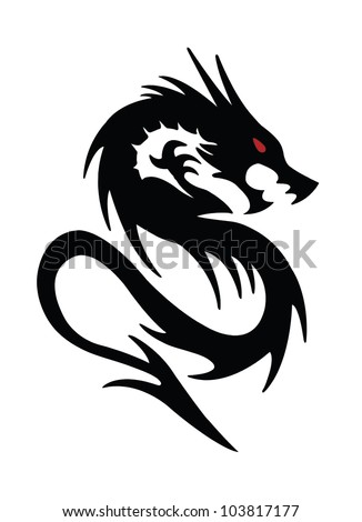 Black Dragon On White Background Stock Vector 103817177 - Shutterstock