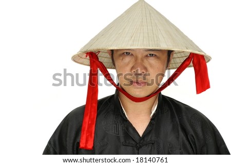 Vietnam man with conical hat