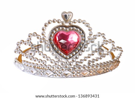تيجان ملكية  امبراطورية فاخرة Stock-photo-toy-tiara-with-pink-diamond-toy-crown-isolated-on-white-background-136893431