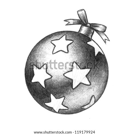 Vector Christmas Tree Ornament Illustration That Is A Detailed Hand Drawn Sketch And Has Decoration