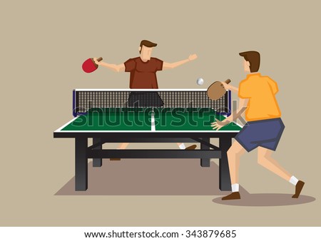 vector table gaming Playing Ping Two Vector Players Stock Tennis Table