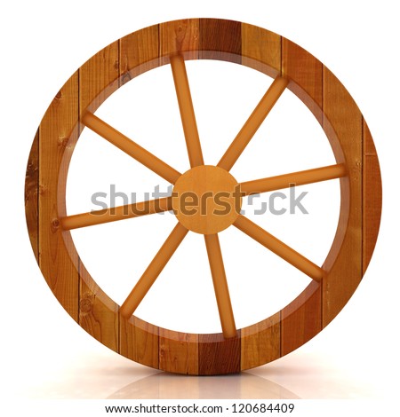 wooden wheel - stock photo