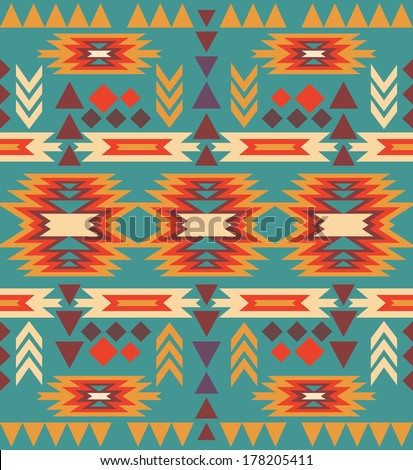 Seamless colorful navajo pattern - stock vector