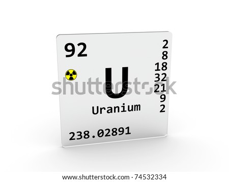 Uranium Chemical Element Periodic Table Symbol Stock Illustration ...