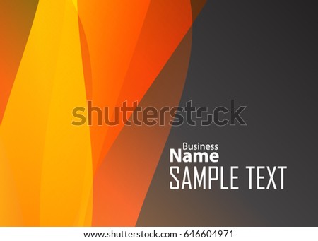 Orange abstract template for card or banner. Metal Background with waves and reflections. Business background, silver, illustration. Illustration of abstract background with a metallic element