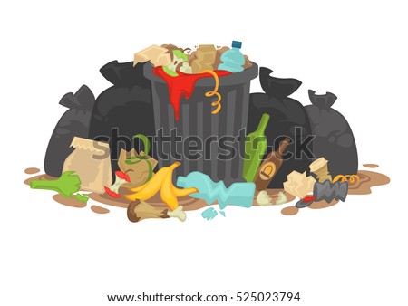 Pile Decaying Garbage Left Lying Around Stock Vector 525023794 