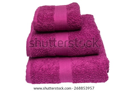 Or Bath Towels On White Background Folded Bath Towels On White Background Stock Photo