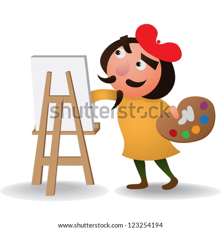 Artist Painter Vector Stock Vector 123254194 - Shutterstock