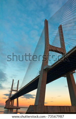 Vasco da Gama Bridge in Lisbon, Portugal