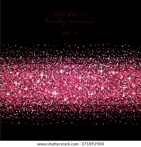 Pink Glitter Border Background Fuchsia Tinsel Stock Vector 371892904