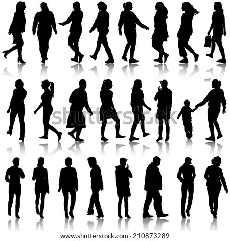 Black Silhouettes Beautiful Mans Womans On Stock Vector 519355789 ...