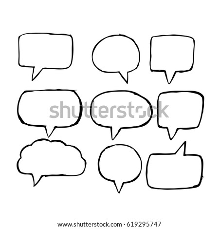 Speech Bubble Hand Drawn 스톡 벡터 619295747 - Shutterstock