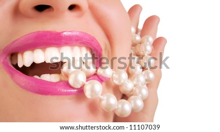 Glamorous Lips Pearls Stock Photo 621340 - Shutterstock