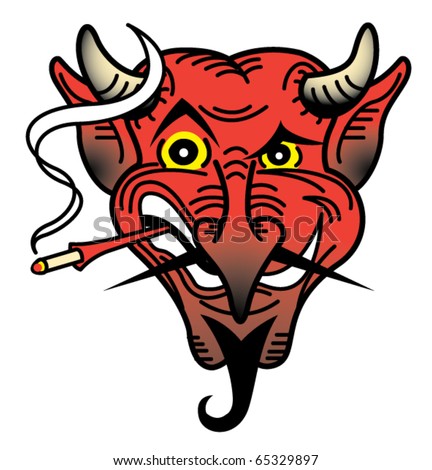 tattoo design evil devil smoking cigar stock vector 65329897 tattoo design evil devil smoking cigar stock vector 65329897