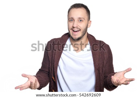 Exited young man