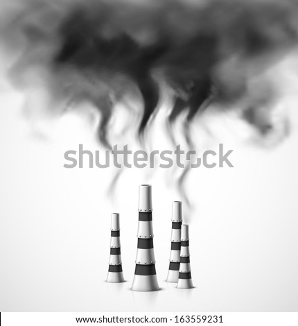 Pollution of environment. Illustration contains transparency and blending effects, eps 10