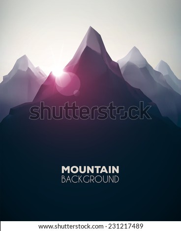 Mountain landscape, nature background, eps 10