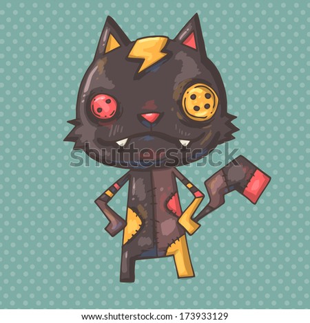 voodoo doll cartoon cat