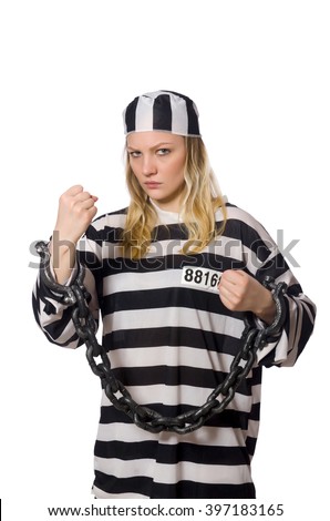 Prisoner Striped Uniform On White Stock Photo 140053171 - Shutterstock