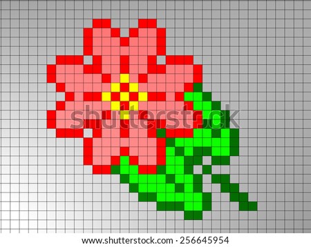 Flower Pixel Art Illustration Stock Illustration 256645954 - Shutterstock