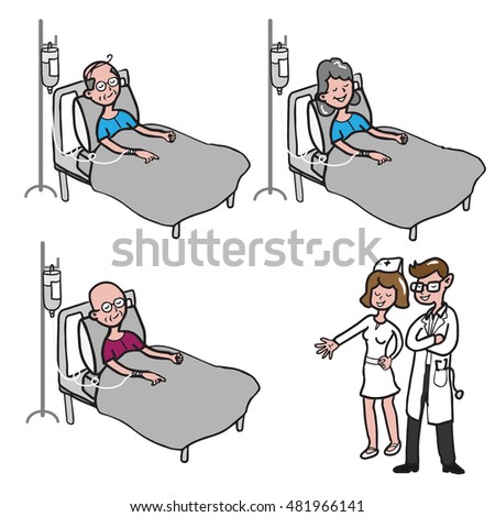 Doctor Nurse Visit Patients On Ward Stock Vector 481966141 - Shutterstock