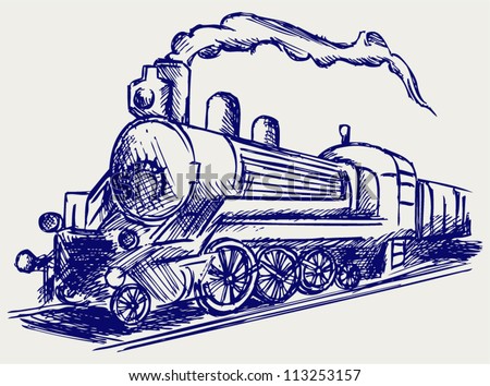 Steam Train Smoke Doodle Style Stock Vector 113253157 - Shutterstock