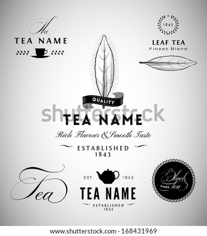 Tea Label Design Elements