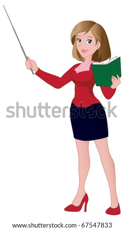 Cute Female Teacher Stock Vector 87917749 - Shutterstock