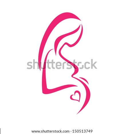 pregnant woman, isolated vector symbol