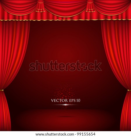 Red Gold Theater Curtain Classic Background Stock Vector 99155654 ...