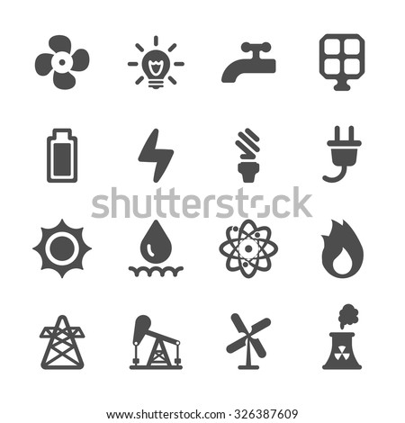 Energy Icon Set Stock Vector 610444703 - Shutterstock