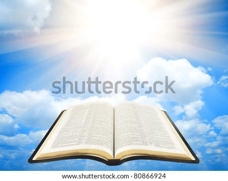 Illustration Opened Bible Rays Sun Stock Illustration 80866924 ...