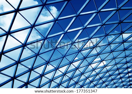 Transparent glass ceiling subway station