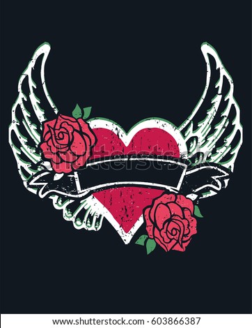 gothic heart wings roses tattoo stock vector 603866387 shutterstock gothic heart wings roses tattoo stock vector 603866387 shutterstock